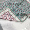 Printed flower print reversible bedding blanket