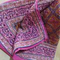 Pink Printed indian bagru cotton reversible quilt