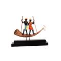 Wrought Iron Dancing Tribal Couple On Bigul Figurine