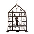 Wrought Iron Ganesha with Mouse T-Light Wall Hanging