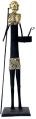 Wrought Iron Standing Madin with Stick and Box Figurine