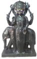 Polished black marble elephant shani dev statue