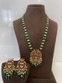 All Color available multi stone dark green necklace set