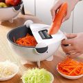White New Manual 9in 1 plastic vegetable cutter