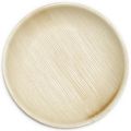 Polished Brown Plain Round Areca Leaf Plates