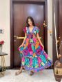 Ladies Mutli Colour Boho Maxi Dress