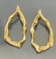 Designer Contemporary Big Gold Plated Earrings