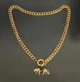 Panther Stone Studded Brass Necklace