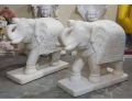 White Carved elephant marble statue