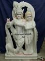 White Marble Jugal Radha Krishna Statue