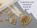 Multicolor Polished kundan brass long necklace set