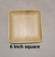 Light Brown 6 inch areca leaf square plates