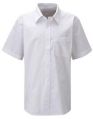 Cotton Polyester Multicolor Formal Half Sleeves Plain Boys School Shirt
