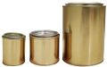 Cylindrical Golden Round Plain Tin Container