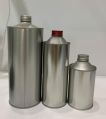 Cylindrical Silver Plain tin oil container