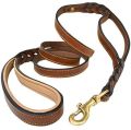 Dark Brown Leather Dog Leashes