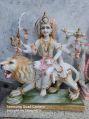 Cultural Marble Poly Resin White Printed 12 inch marble durga maa statue