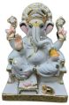 Cultural Marble Poly Resin 12 inch white marble ganesh statue