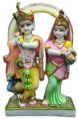 Multicolor 12 Inch Marble Radha Krishna Statue