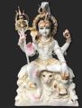 Polished White Painted 18 inch marble shiva statue