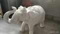 Polished Plain Marbel white marble elephant sculpture