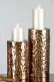 Polished 2 piece metal candle stand