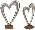 Silver Plain Polished aluminium heart shape sculpture