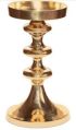 Polished Round Golden Plain brass pillar candle holder
