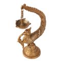 Polished Golden small hanging peacock brass oil lamp