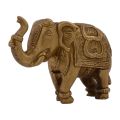 Polished Golden 3 Kg brass elephant up trunk showpiece