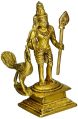 Golden brass lord murugan statue