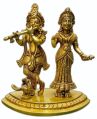 Golden brass radha krishna statue