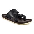 Black mens synthetic leather slipper