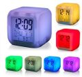 Dice Shape Multicolor glowing led digital alarm clock