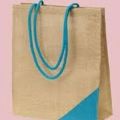 JUTE BAG WITH DYED ROPE HANDLE