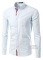 White Slim Fit Plain Long Sleeve Shirt