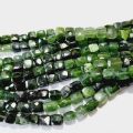 Aart-in-stones Peridot Glossy Square Plain green serpentine faceted box cube gemstone beads