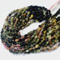 Multicolour Plain multi tourmaline smooth oval gemstone beads