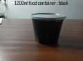 1200 ml Black Reusable Plastic Food Container