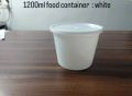 1200 ml White Reusable Plastic Food Container