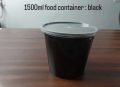 1500 ml Black Reusable Plastic Food Container