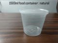 PP Any color As Per Requirement 1500 ml transparent reusable plastic food container