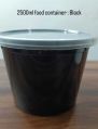 2500 ml Black Reusable Plastic Food Container