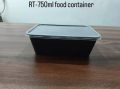 RT 750 ml Black Reusable Plastic Food Container