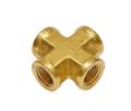 Polished brass forged cross fitting