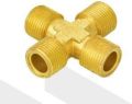 Golden Polished ATCAB brass four way male joint