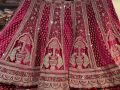 Red Maroon Khadhail Banarase designer bridal lehenga
