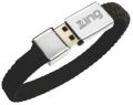 Black Silver Nylon Metal Panazone Corporate Zing Leather Bracelet