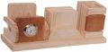 Rectangular Polished wooden desk organizer