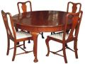 Natural Wooden Plain Brown Polished wooden round dining table set